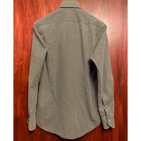 Libero Milano VINTAGE SLIMFIT 長袖総柄シャツ ブラウン Sサイズ