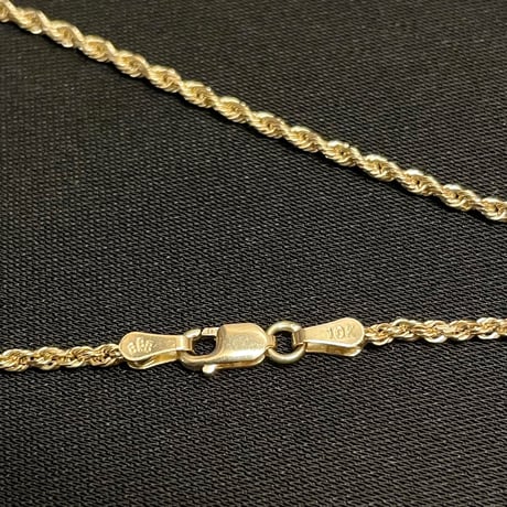 10金製 10Kイエローゴールド ロープチェーンネックレス ゴールド 幅2mm×46mm