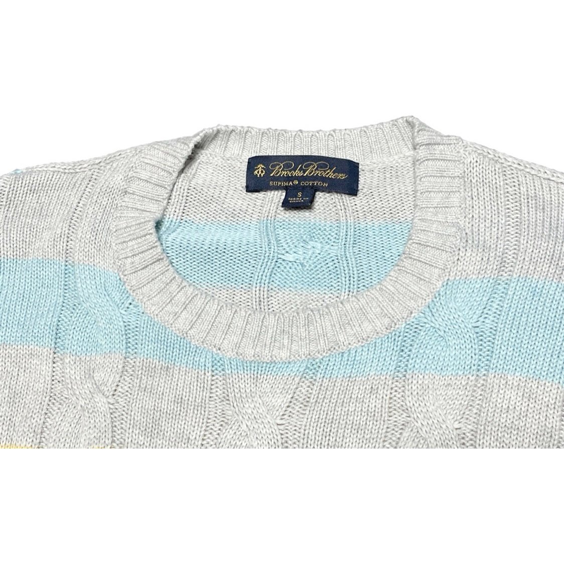 Brooks Brothers フィッシャーマン ケーブルニットセーター グレー Brooks Brothers フィッシャーマン ケーブルニットセーター
