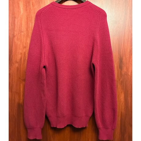 MADE IN SCOTLAND製 Glenmac SUPER GEELONG LAMBSWOOL 100% クルーネックセーター マゼンタ