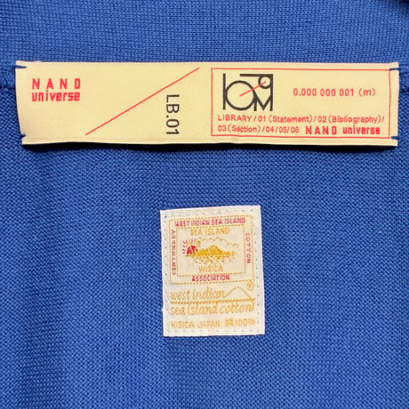 MADE IN JAPAN製 NANO UNIVERSE SEA ISLAND COTTON ダブルカーディガン ブルー Mサイズ