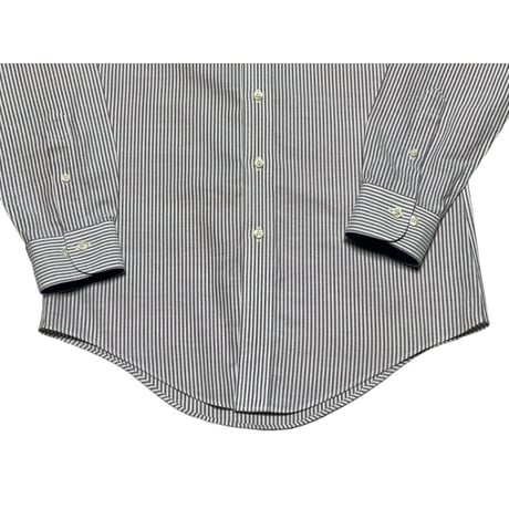 BROOKS BROTHERS スーピマコットンボタンダウン長袖シャツ グレーストライプ Ｓサイズ ノンアイロン加工