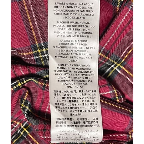 タグ付き STELLA McCARTNEY 長袖チェック柄コットンレーヨンシャツ レッド 41サイズ