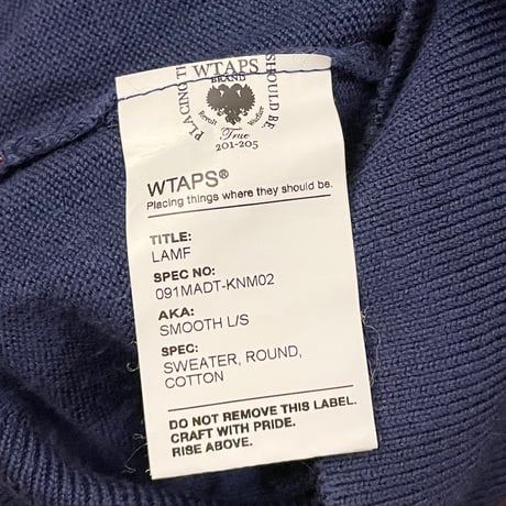 MADE IN JAPAN製 WTAPS クルーネックコットンセーター ネイビー Mサイズ