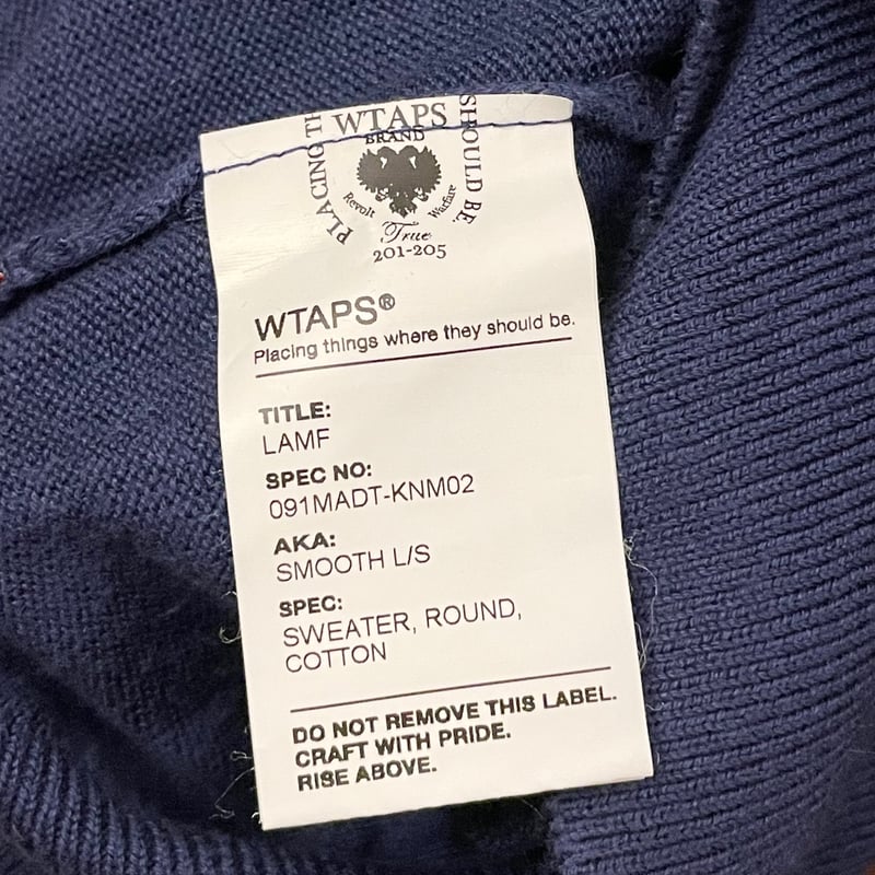 MADE IN JAPAN製 WTAPS クルーネックコットンセーター ネイビー