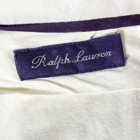 MADE IN ITALY製 RALPH LAUREN PURPLE LABEL コットンスラックス アイボリー W32サイズ