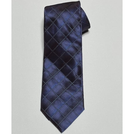 ▲訳あり商品▲ CANALI ダイヤカット柄シルクネクタイ ネイビー イタリア製