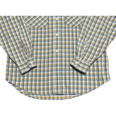 MADE IN PORTUGAL製 Levi's ORIGINAL 長袖チェックシャツ グリーン×イエロー Mサイズ