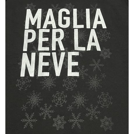 ★新品★ MADE IN ITALY製 MAGLIA 「PER LA NEVE」ロゴプリントリバーシブル裏起毛トレーナー ブラック M～XLサイズ ユニセックス