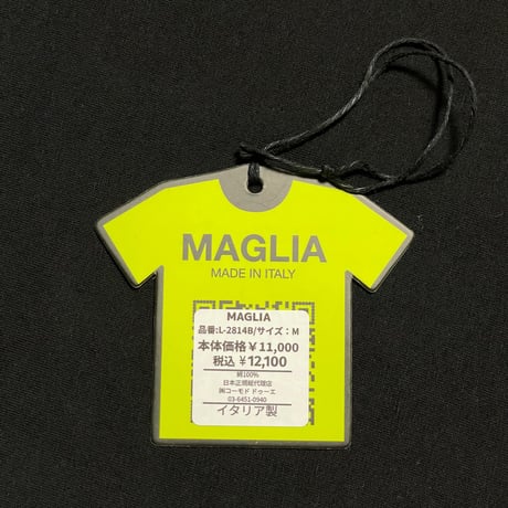 ★新品★ MADE IN ITALY製 MAGLIA 2025年AWモデル L-2814B ロゴプリント クルーネック長袖Tシャツ ブラック M～XLサイズ