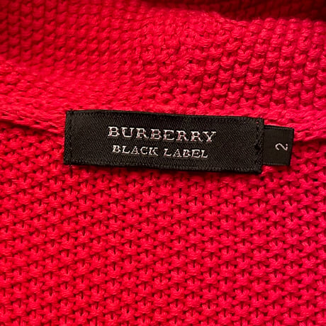 BURBERRY BLACK LABEL ダッフルコート型フルジップニットパーカー レッド 2サイズ