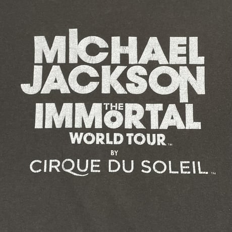 MICHAEL JACKSON THE IMMORTAL WORLD TOUR BY CIRQUE DU SOLEIL オフィシャルTシャツ チャコールグレー XLサイズ