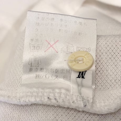 MADE IN JAPAN製 Papas 半袖鹿の子ポロシャツ ホワイト Mサイズ