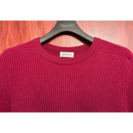 MADE IN SCOTLAND製 Glenmac SUPER GEELONG LAMBSWOOL 100% クルーネックセーター マゼンタ