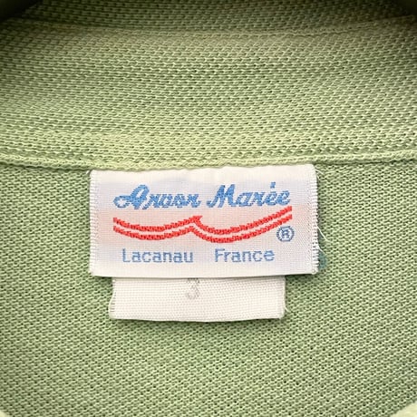 MADE IN EU製 Arvor Maree 半袖ボタンダウン鹿の子ポロシャツ ライトグリーン 3サイズ