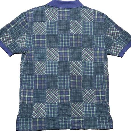 Polo by RALPH LAUREN 半袖パッチワークチェック柄ポロシャツ グリーン Mサイズ