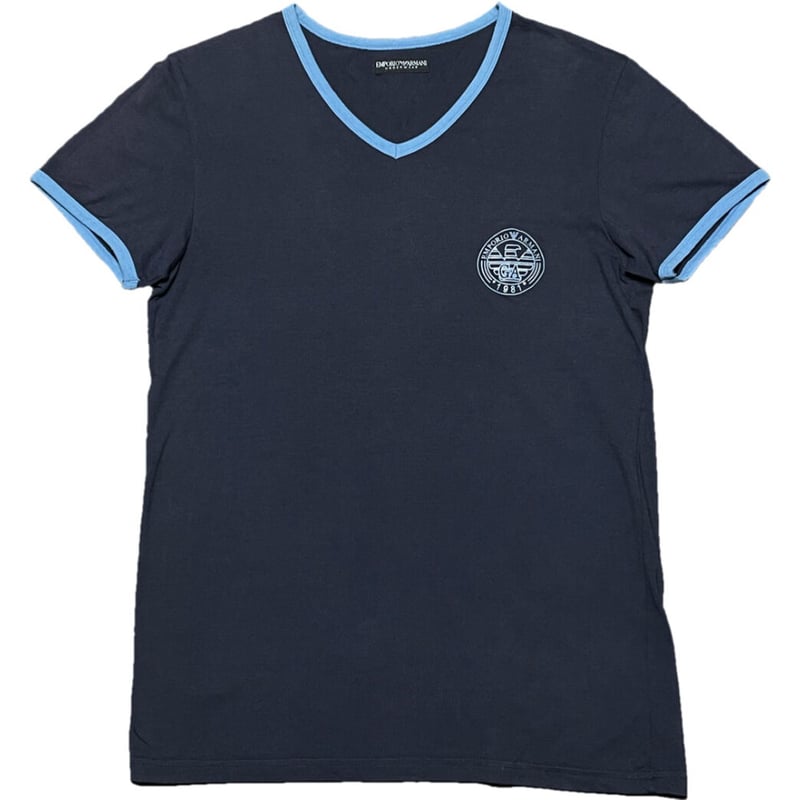 EMPORIO ARMANI 半袖VネックTシャツ ネイビー Mサイズ | Ultimate 