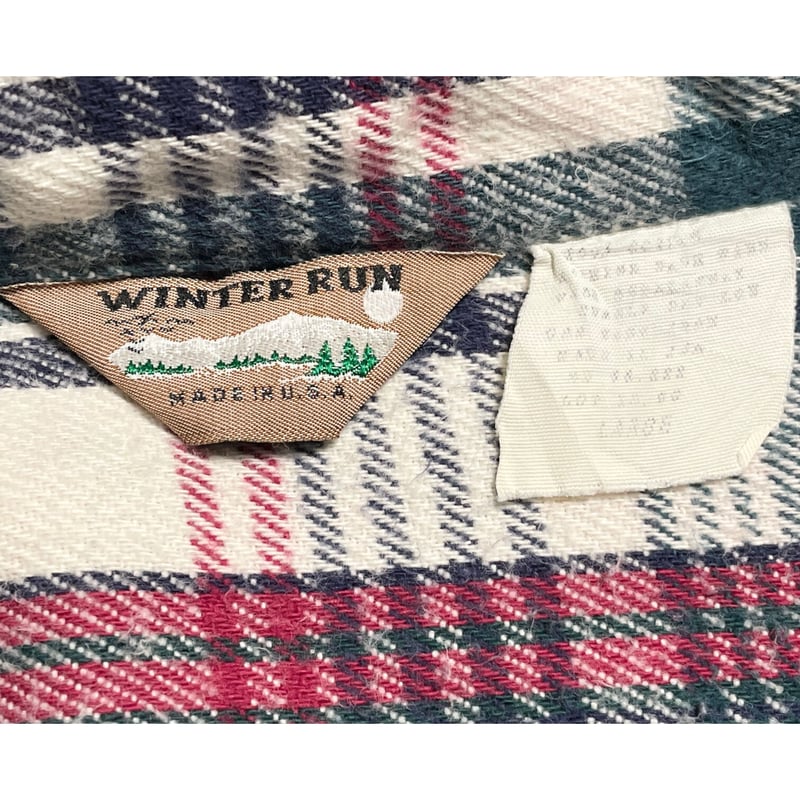 MADE IN USA製 WINTER RUN 長袖チェック柄フランネルシャツ