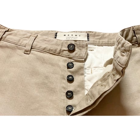MADE IN ITALY製 MARNI DENIM EDITION カラーデニムハーフパンツ ベージュ W31サイズ