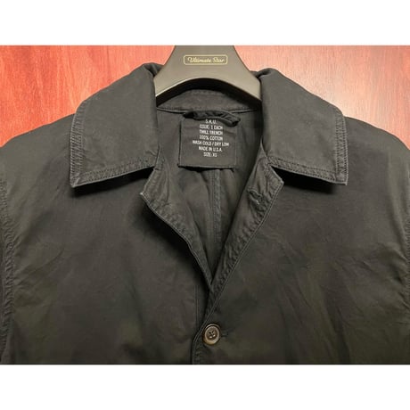 【JOURNAL STANDARD 取り扱い】 MADE IN USA製 S.K.U. SAVE KHAKI UNITED コットンステンカラーコート ブラック XSサイズ