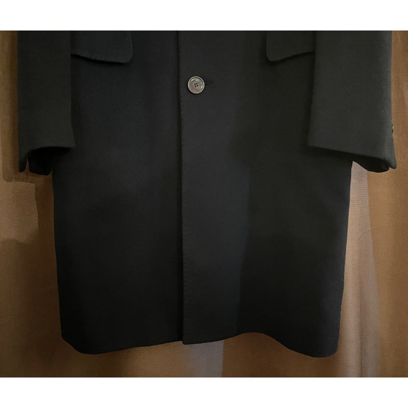 MADE IN ITALY製 ABAHOUSE ウールチェスターロングコート ブラック 44サ