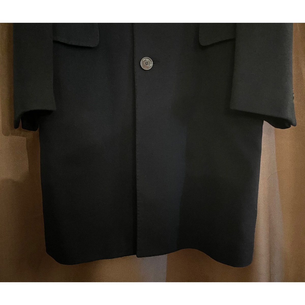 MADE IN ITALY製 ABAHOUSE ウールチェスターロングコート ブラック 44サ