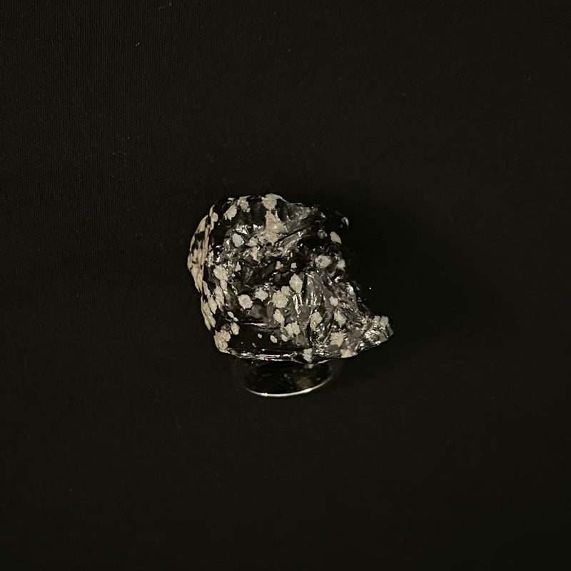 KOKKOU(黒光)黒曜石リング neten ロゴストロン 激レア PHENOMENON 雪片黒曜石 天然鉱石リング ブラック