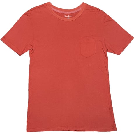 MADE IN USA製 JOURNAL STANDARD CALIFORNIA ポケット付きクルーネック半袖Tシャツ エンジ Lサイズ