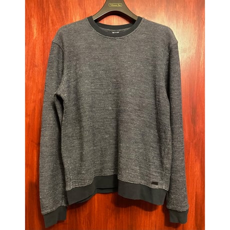 MADE IN ITALY製 Bark 長袖リネン混ニットカットソー ネイビー XSサイズ