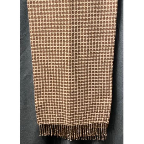 MADE IN ITALY製 FERRE リバーシブルウールアンゴラマフラー ベージュ×ブラウン