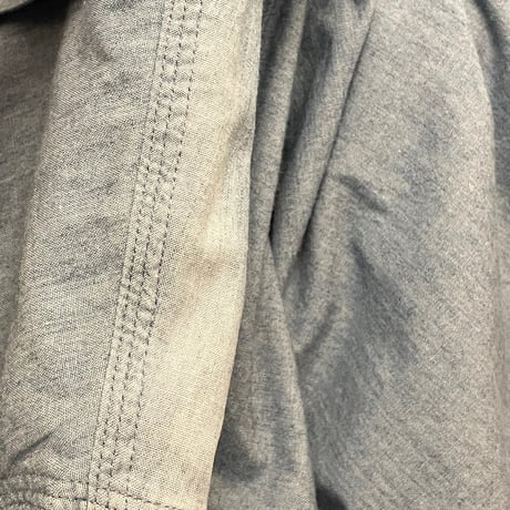 MADE IN JAPAN製 MISTERGENTLEMAN ダンガリー×ギンガムチェックドッキングシャツ ライトインディゴ×レッド Mサイズ