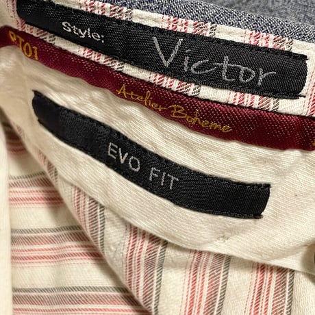 MADE IN ROMANIA製 PT01 Victor EVO FIT ペイズリー柄コットンストレッチスラックス スモークブルー 46サイズ
