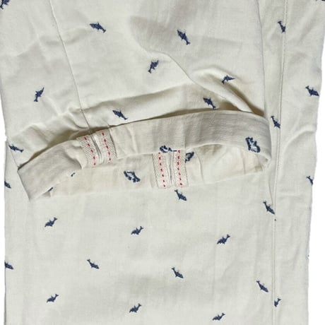 MADE IN ITALY製 Santaniello 魚柄デザインコットンスラックス ベージュ 48サイズ