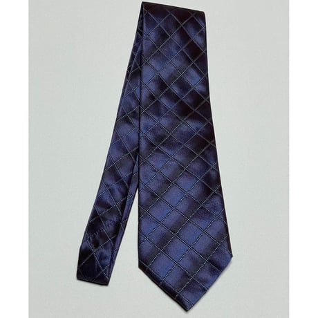 ▲訳あり商品▲ CANALI ダイヤカット柄シルクネクタイ ネイビー イタリア製