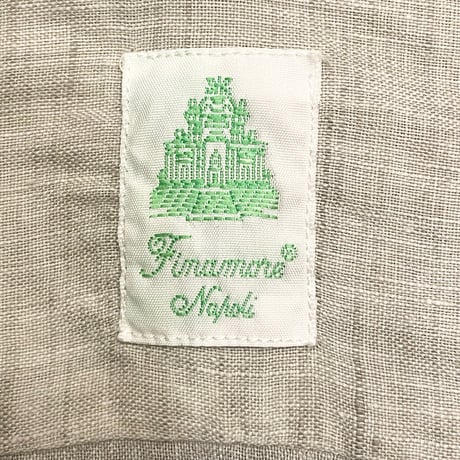 MADE IN ITALY製 Finamore 長袖リネンシャツ グレージュ 41-16サイズ