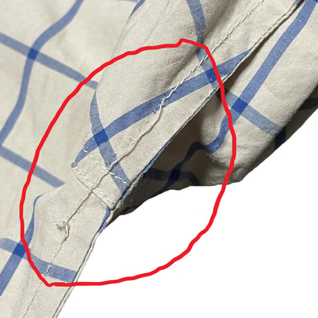 ▲訳あり商品▲【ユナイテッドアローズ取り扱い】MADE IN JAPAN製 steven alan 長袖ブロックチェックシャツ ベージュ Mサイズ