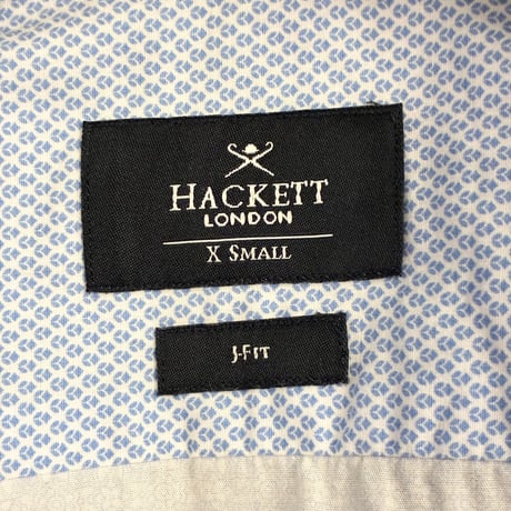 HACKETT LONDON J-Fit 総柄 長袖シャツ ライトブルー XSサイズ