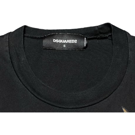 MADE IN ITALY製 DSQUARED2 イーグル柄半袖Tシャツ ブラック Sサイズ