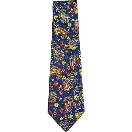 MADE IN ITALY製 ETRO ペイズリー柄シルクネクタイ ネイビー
