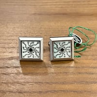 シルバー製 カフリンクス ホワイト×シルバー