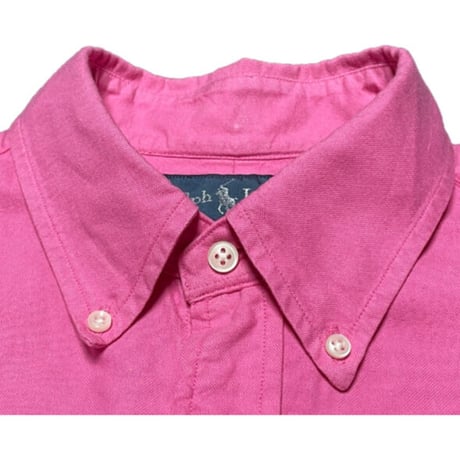 Polo by Ralph Lauren CUSTOM FIT 半袖ボタンダウンシャツ ショッキングピンク Mサイズ