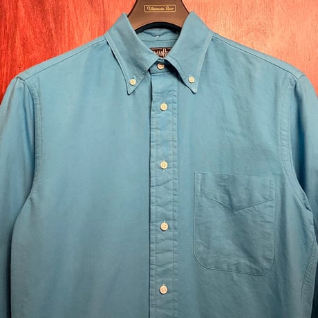 【三越伊勢丹 取り扱い】 MADE IN USA製 GITMANBROS Vintage 長袖ボタンダウンオックスフォードシャツ ターコイズブルー Sサイズ