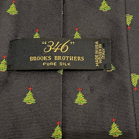 MADE IN USA製 BROOKS BROTHERS 346 クリスマス柄シルクネクタイ ネイビー