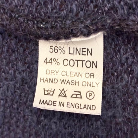 MADE IN ENGLAND製 HIGHLAND2000 リネンコットン ニットカーディガン ネイビー Mサイズ