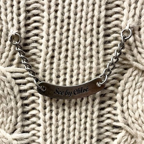 MADE IN ITALY製 SEE BY CHLOĒ ショールカラーケーブルニットカーディガン アイボリー 38サイズ