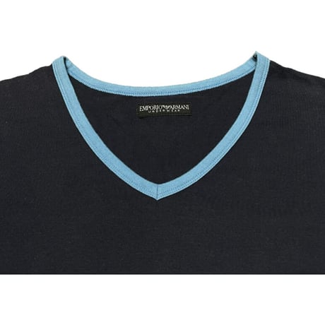 EMPORIO ARMANI 半袖VネックTシャツ ネイビー Mサイズ