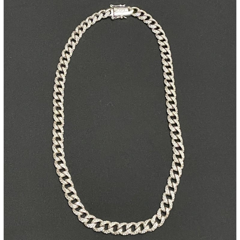 シルバー925製 AVALANCHE ジルコニアマイアミキューバンネックレス 