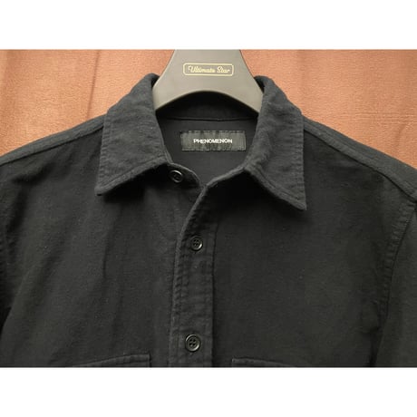 MADE IN JAPAN製 PHENOMENON 2010AWモデル 長袖コットンシャツ ブラック 38/Mサイズ