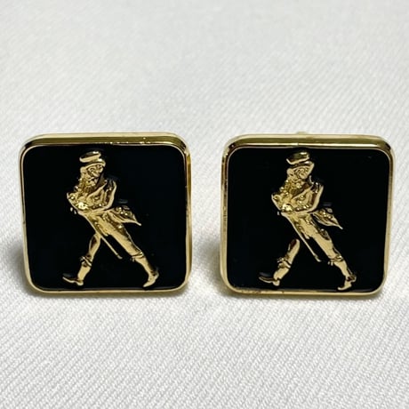 JOHNNIE WALKER デザインカフリンクス ブラック×ゴールド