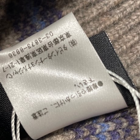 ☆タグ付き新古品☆ MADE IN SCOTLAND製 ROBERT MACKIE チェック柄ウールニット帽 ブラウン Fサイズ
